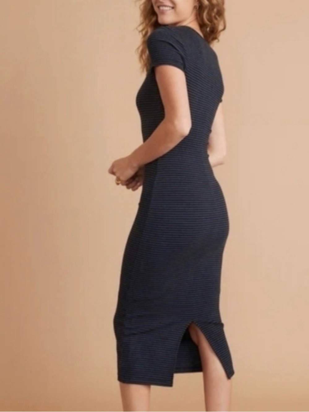 Marine Layer Black and Gray Striped Maxi Dress - Picture 7 of 7